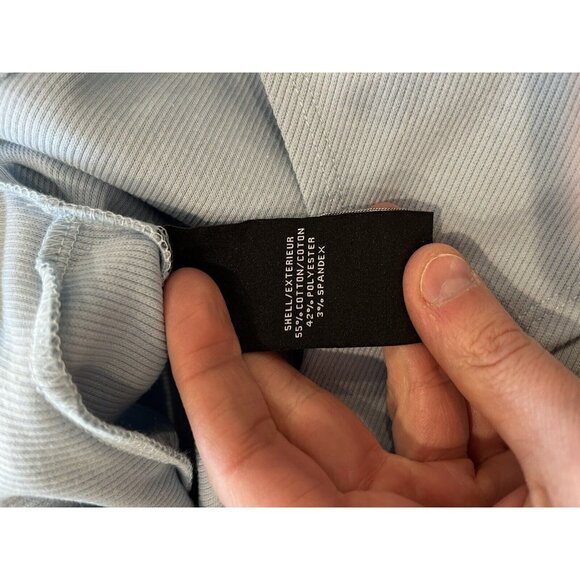 NWT 7 For All Mankind Baby Blue Long Sleeve Bodysuit Womens Size Small - Picture 7 of 9